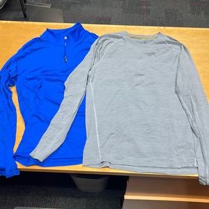 Two Smartwool shirts- 1/4 zip and long sleeve baselayer